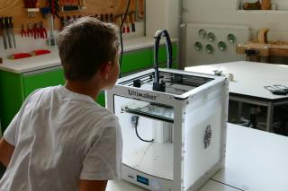 spannender Einblick in den laufenden 3D-Drucker